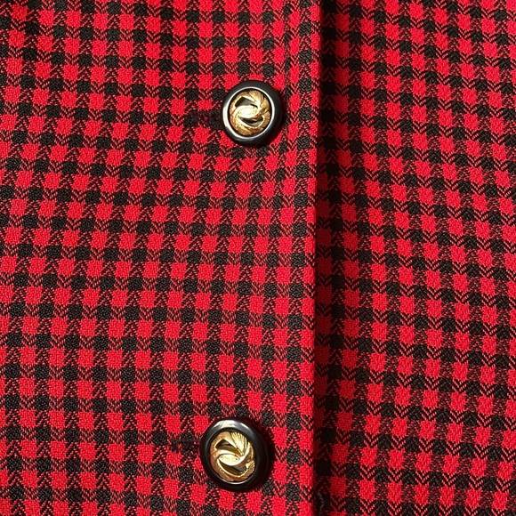 Vintage! 80s red & black professional dress, women size 12 - Picture 4 of 8